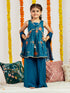 Girl's' Turquoise Blue Kurta Palazzo Set